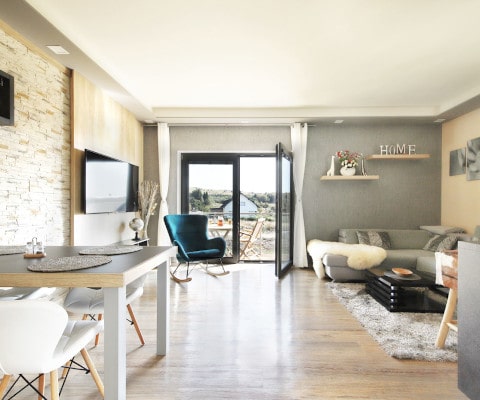 Obývací pokoj apartmánu Scandic Home