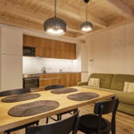 Obývací pokoj s kuchyňskou linkou apartmánu A25